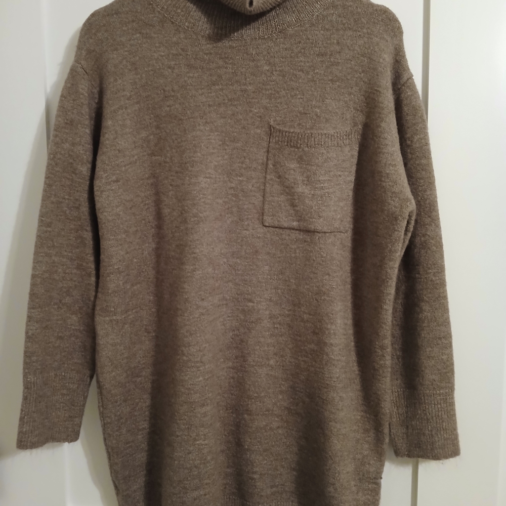 Lulu's Women's Turtleneck Sweater Tunic in Brown